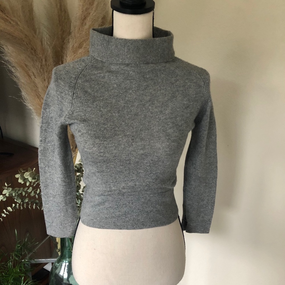 Grey, Cashmere Funnel Neck Sweater by bebe - sz S